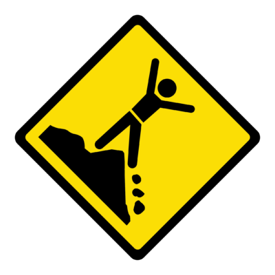 Cliff Edge Warning Sign