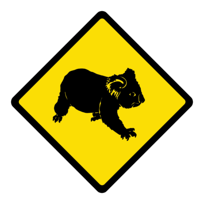 Climbing Koala Crossing Sign