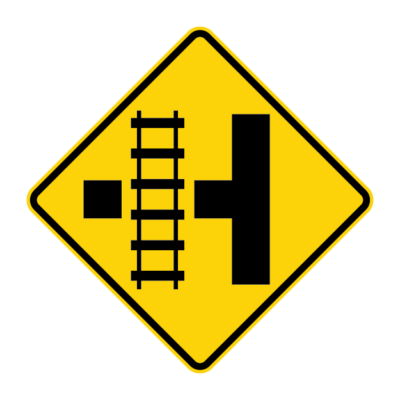 Railway Crossing T-Junction Warning Sign