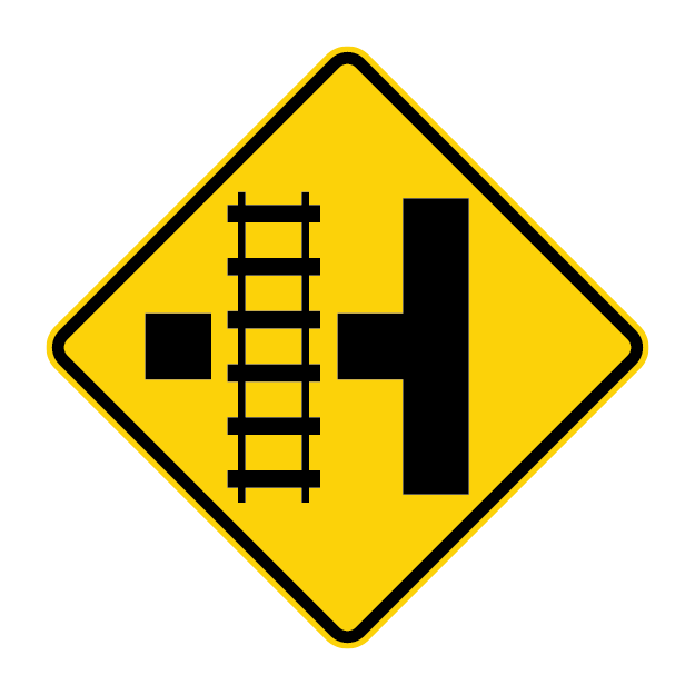 Railway Crossing T-Junction Warning Sign