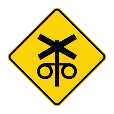 Railway Crossing Crossbuck Warning Sign