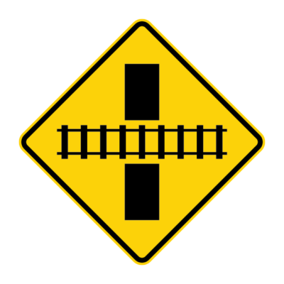 Electrified Railway Crossing Warning Sign