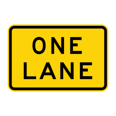 One Lane Warning Sign