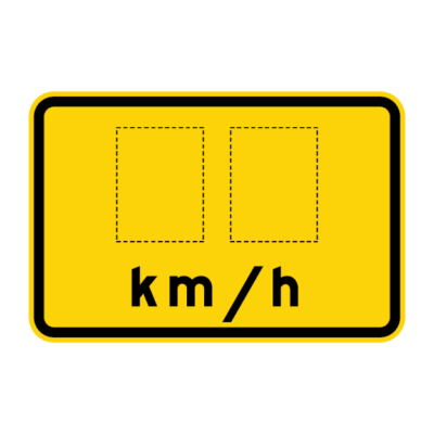 km/h Warning Sign