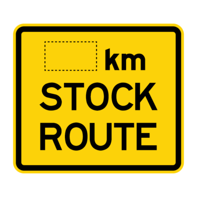 Km Stock Route Warning Sign