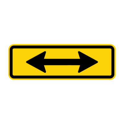 Bi-Directional Arrow Symbol Warning Sign
