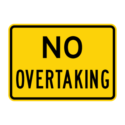 No Overtaking Warning Sign