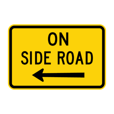 On Side Road Directional Warning Sign