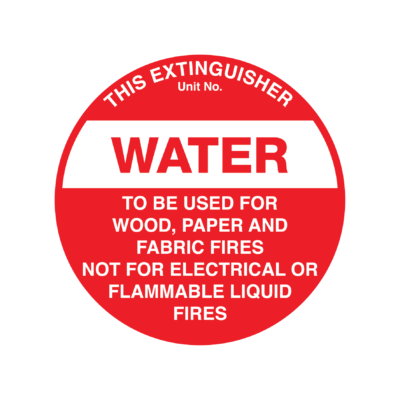 Water Fire Extinguisher Sign